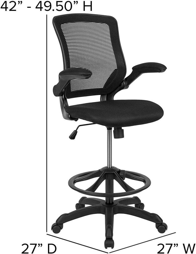 flash-furniture-mid-back-black-mesh-ergonomic-drafting-chair-with