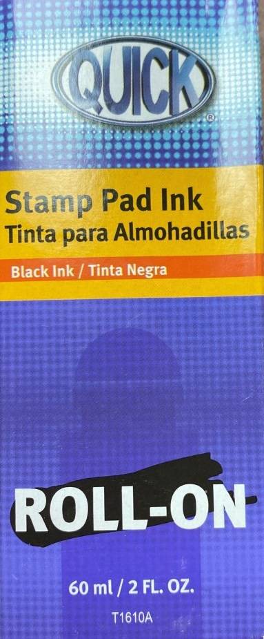 Roll-on Stamp Pad Ink - Black